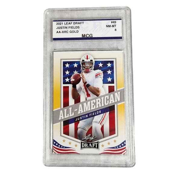 2021 Leaf Draft Justin Fields #49 AA-XRC Gold NM-MT 8 MCG - Picture 1 of 5